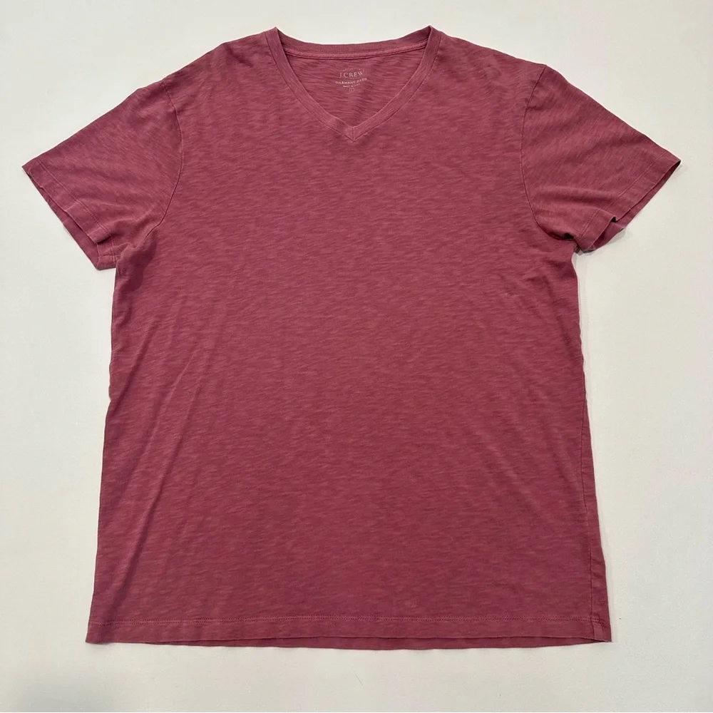 J. Crew Mauve V- Neck Short Sleeve T- Shirt Top Mens Size Large
